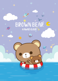 Brown Bear On The Sea Swim Ring