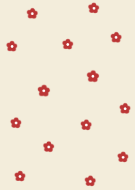 flower pattern =red beige=