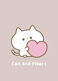 white cat and heart..