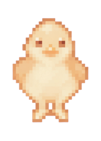 Chick Pixel Art Theme  BW 04