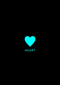 Black & Neon Blue - Simple Heart