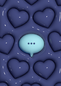Plump heart pattern [Blue & Navy]