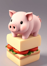Bread and Cute Pig G24K