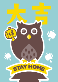 STAY HOME OWL / Light Blue