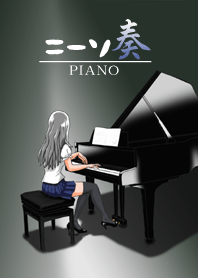 Playing piano in knee socks