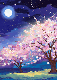 Beautiful night cherry blossoms#489
