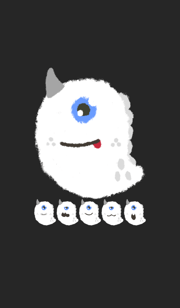 Kawaii white monster