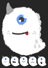 Kawaii white monster