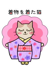 Cat wearing a kimono
