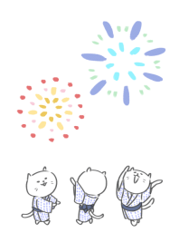 Japanese Cats Bon festival dance
