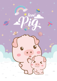 เจ้าหมูน้อย ไลค์กาแล็กซี่ สีม่วง