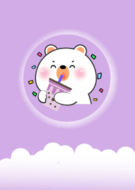 Simple White Bear Love Purple Theme