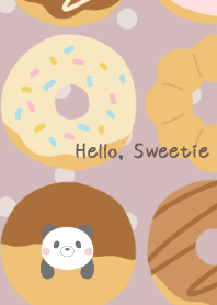 Panda and Donuts smoky pink dot