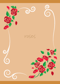 Red Roses space2 on brown