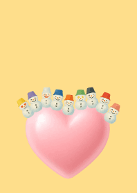 Colorful Snowman06 brown&yellow