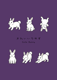 My cute little white rabbit(dark purple)