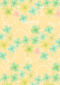 Colorful Clover on brown & yellow