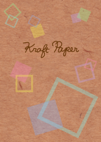 Kraft paper-Colorful square-