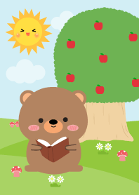 Lovely Bear in nature Theme