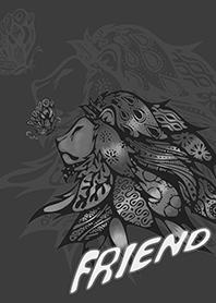 FRIEND -lion & butterfly(black & white)-