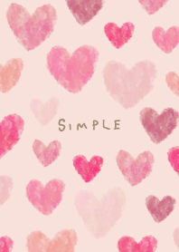 Watercolor many pink hearts from Japan