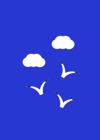 Seagull,cloud,and sky