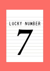 LUCKY NUMBER 7 NOTEBOOKj-VERMILION