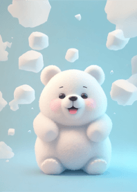 White bear at the North Pole