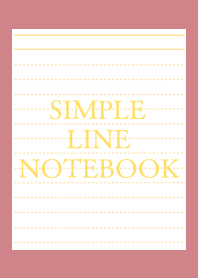 SIMPLE YELLOW LINE NOTEBOOK-DUSTY RED