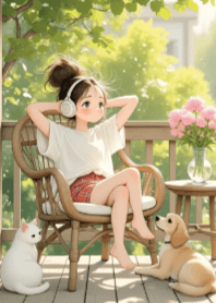 可愛的女孩聽音樂 V.4