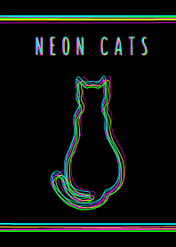 Gatos simples neon arco-íris WV