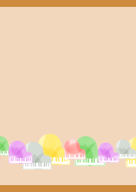 Colorful Piano on brown