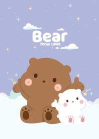 คุณหมีสามตัว ก้อนเมฆน่ารัก สีม่วง