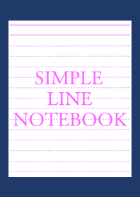 SIMPLE PINK LINE NOTEBOOK-NAVY BLUE