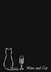 Wine and Cat -black-