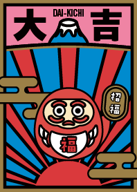 DAI-KICHI / DARUMA / Red x Blue x Gold