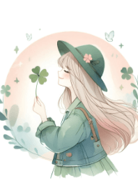 Cute Girl and a Clover V.13