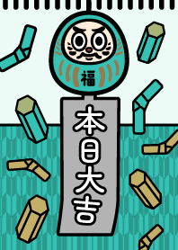 Daruma that brings happiness/Mint Silver