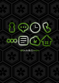 亀甲 -Black & Green-