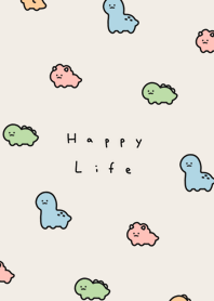 Smile Dinosaurs(pattern)/beige black.