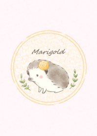 Hedgehog and Marigold -pink-