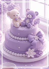 ⭐紫のラベンダーくまケーキ❤️