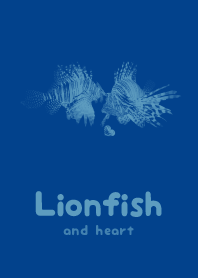 Lionfish & heart Royal blue