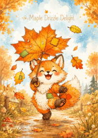 Maple Drizzle Delight: Autumn Fox