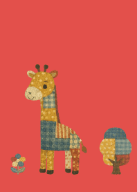 Giraffe's Outing on red