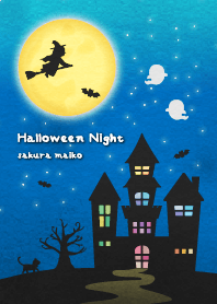 Watercolors picture book,Halloween,Blue