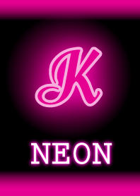 【K】イニシャル ネオン ピンク