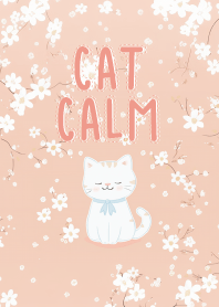 lucky cat in orange flower theme