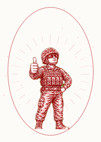 Red Engraved Captain