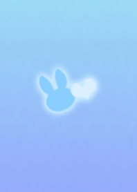 Fluffy rabbit heart Blue